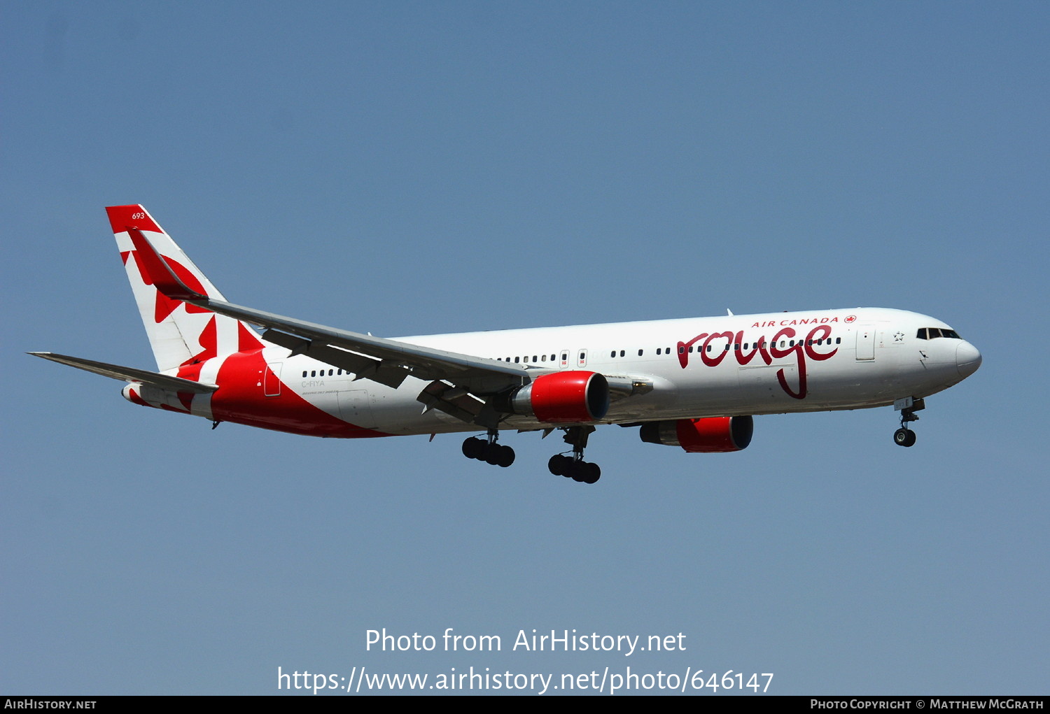 Aircraft Photo of C-FIYA | Boeing 767-33A/ER | Air Canada Rouge | AirHistory.net #646147