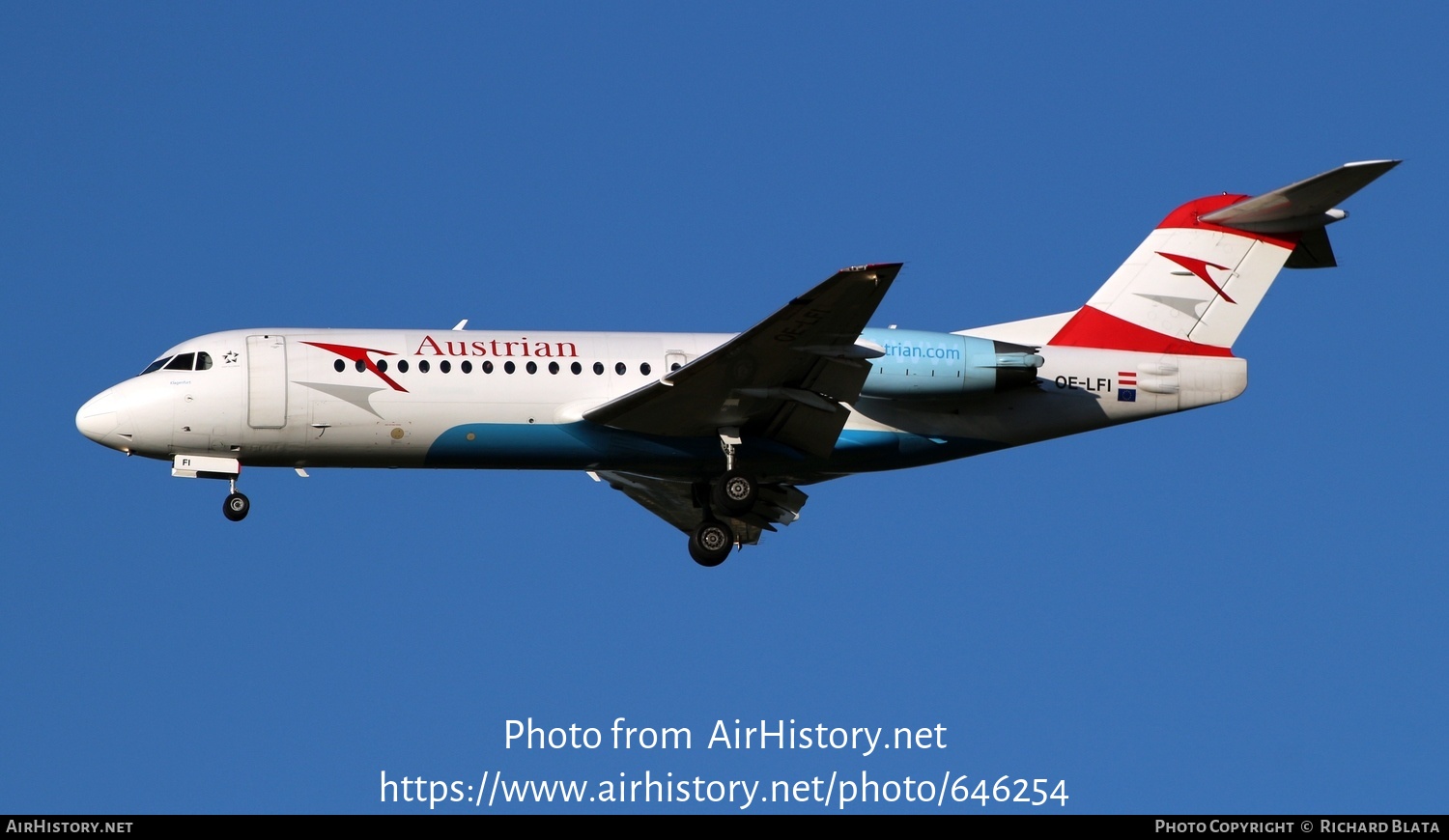 Aircraft Photo of OE-LFI | Fokker 70 (F28-0070) | Austrian Airlines | AirHistory.net #646254