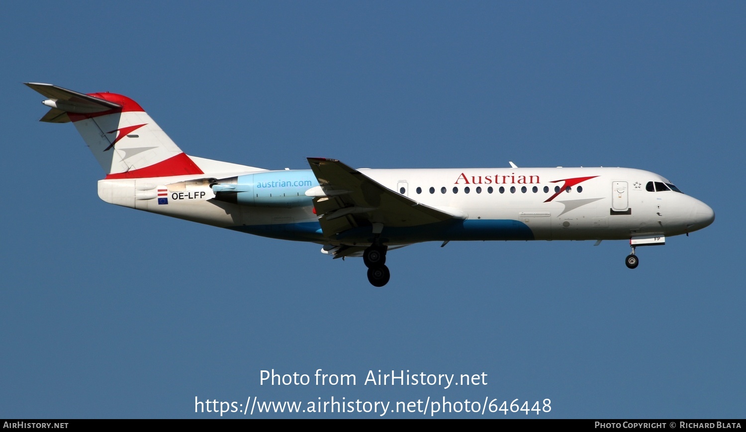 Aircraft Photo of OE-LFP | Fokker 70 (F28-0070) | Austrian Airlines | AirHistory.net #646448