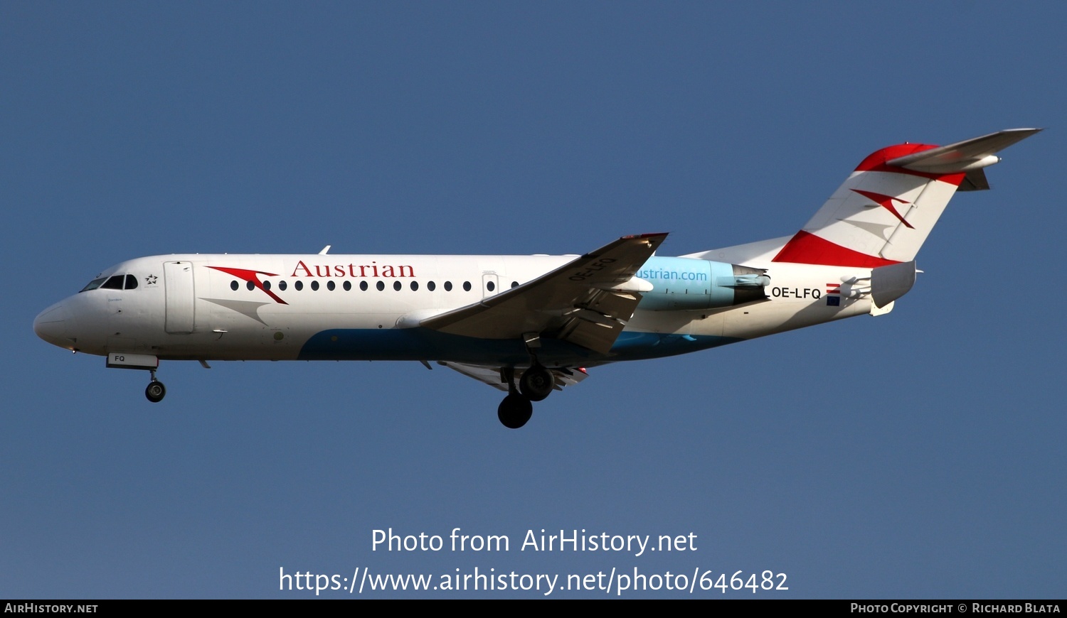 Aircraft Photo of OE-LFQ | Fokker 70 (F28-0070) | Austrian Airlines | AirHistory.net #646482