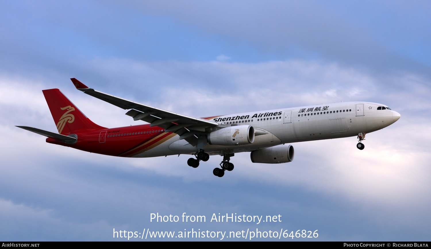 Aircraft Photo of B-302E | Airbus A330-343E | Shenzhen Airlines | AirHistory.net #646826