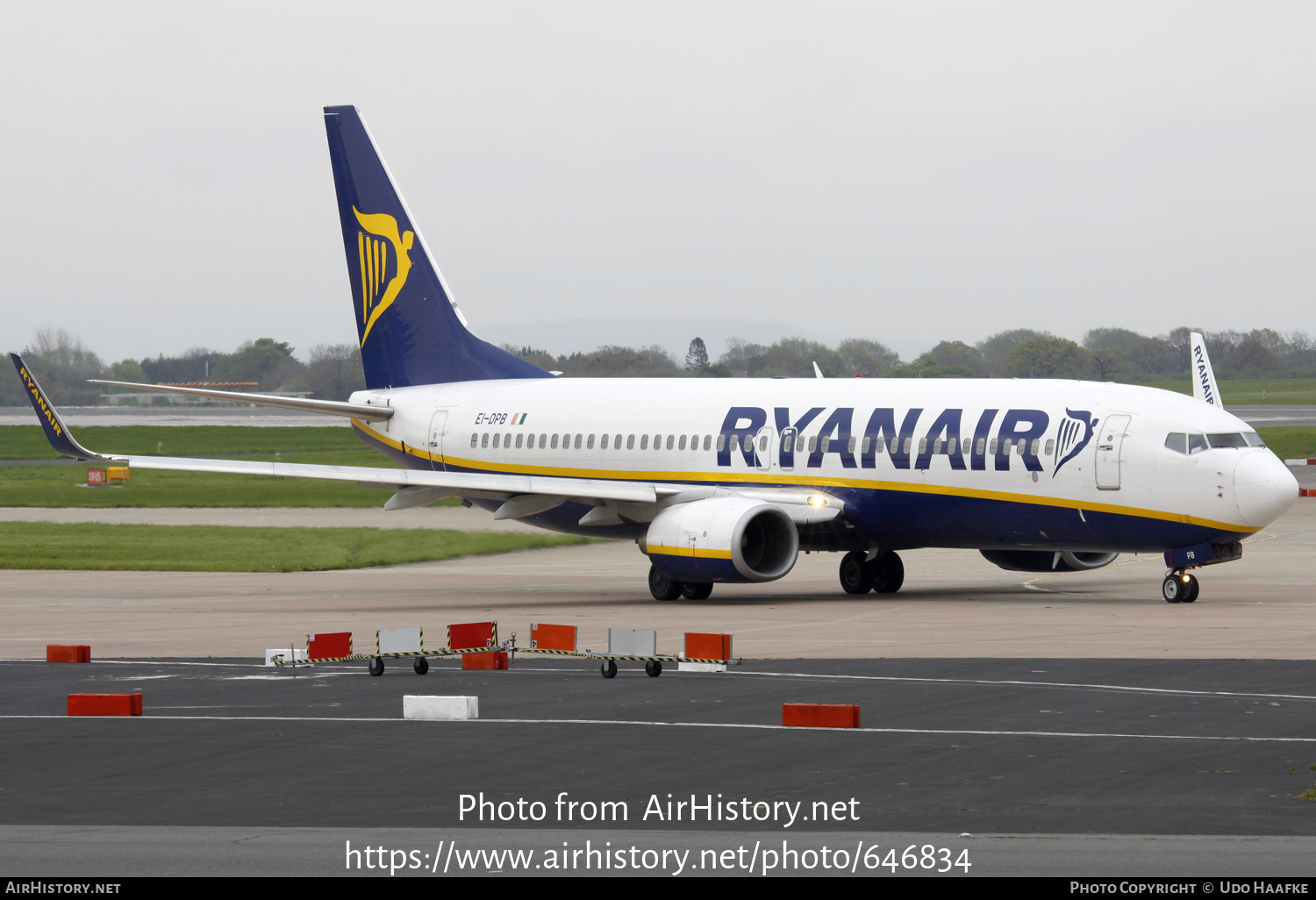 Aircraft Photo of EI-DPB | Boeing 737-8AS | Ryanair | AirHistory.net #646834