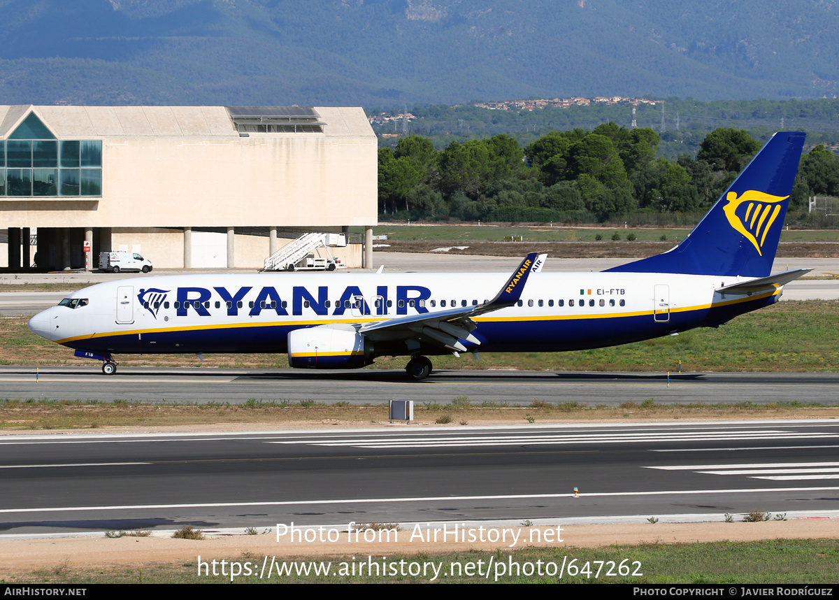 Aircraft Photo of EI-FTB | Boeing 737-800 | Ryanair | AirHistory.net #647262