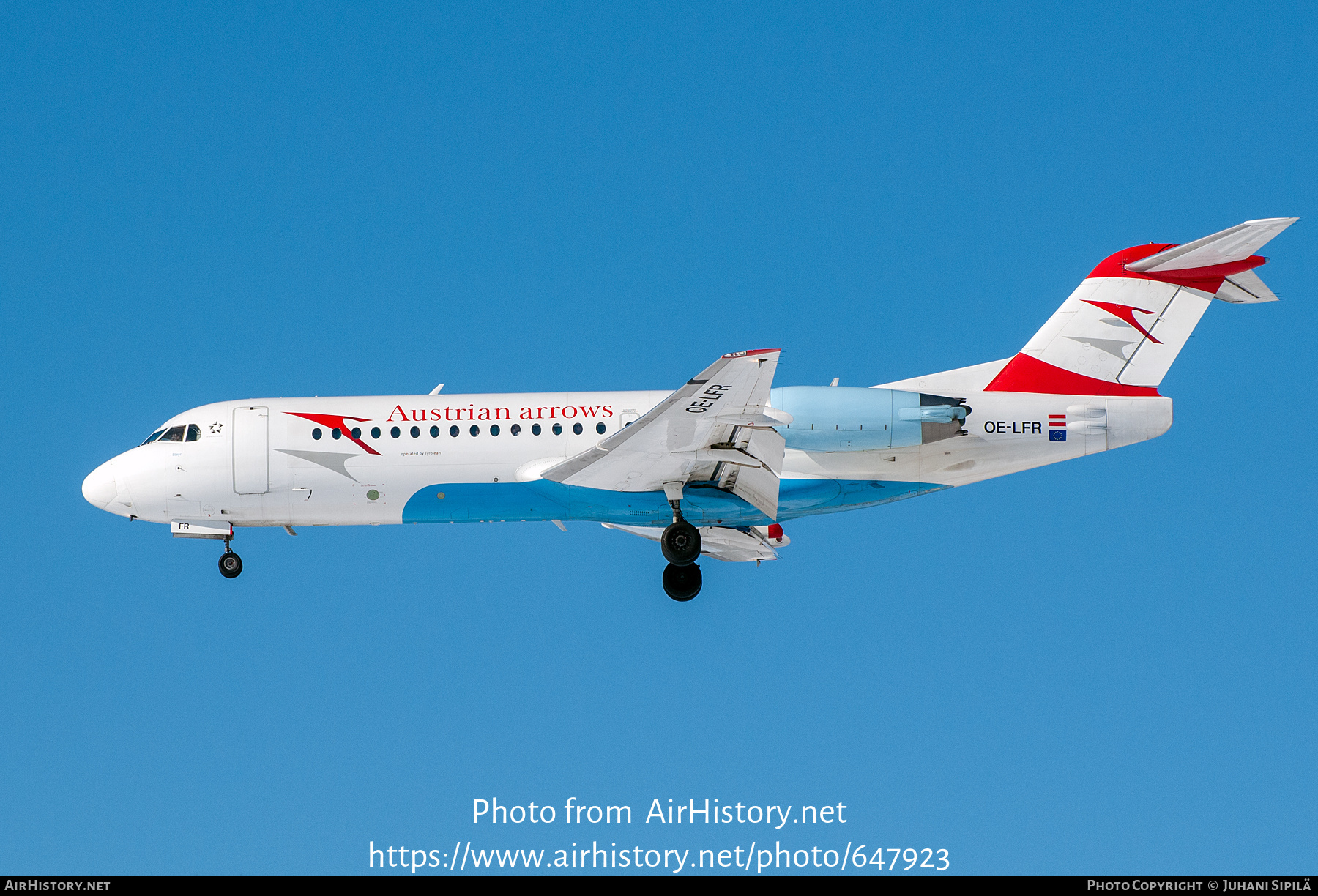 Aircraft Photo of OE-LFR | Fokker 70 (F28-0070) | Austrian Arrows | AirHistory.net #647923