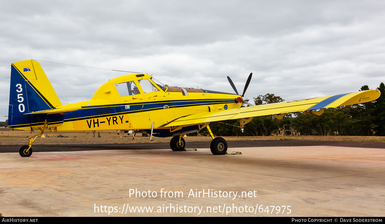 Aircraft Photo of VH-YRY | Air Tractor AT-802 | AgAir | AirHistory.net #647975