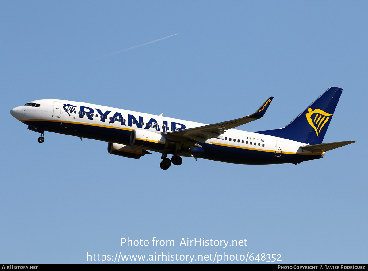 Aircraft Photo of EI-FRV | Boeing 737-8AS | Ryanair | AirHistory.net #648352