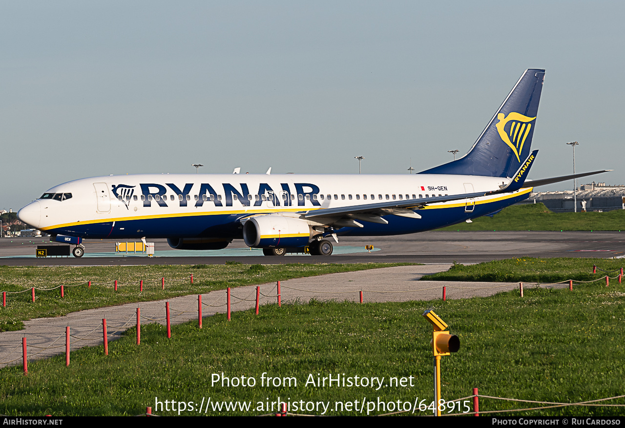 Aircraft Photo of 9H-QEN | Boeing 737-800 | Ryanair | AirHistory.net #648915