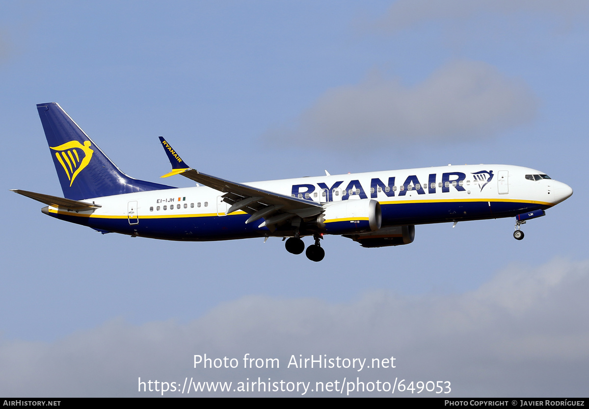 Aircraft Photo of EI-IJH | Boeing 737-8200 Max 200 | Ryanair | AirHistory.net #649053