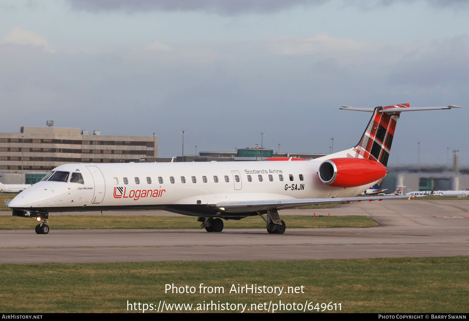 Aircraft Photo of G-SAJN | Embraer ERJ-145EP (EMB-145EP) | Loganair | AirHistory.net #649611