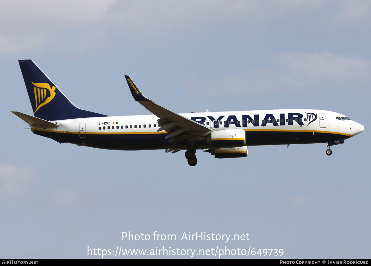 Aircraft Photo of EI-EVZ | Boeing 737-8AS | Ryanair | AirHistory.net #649739