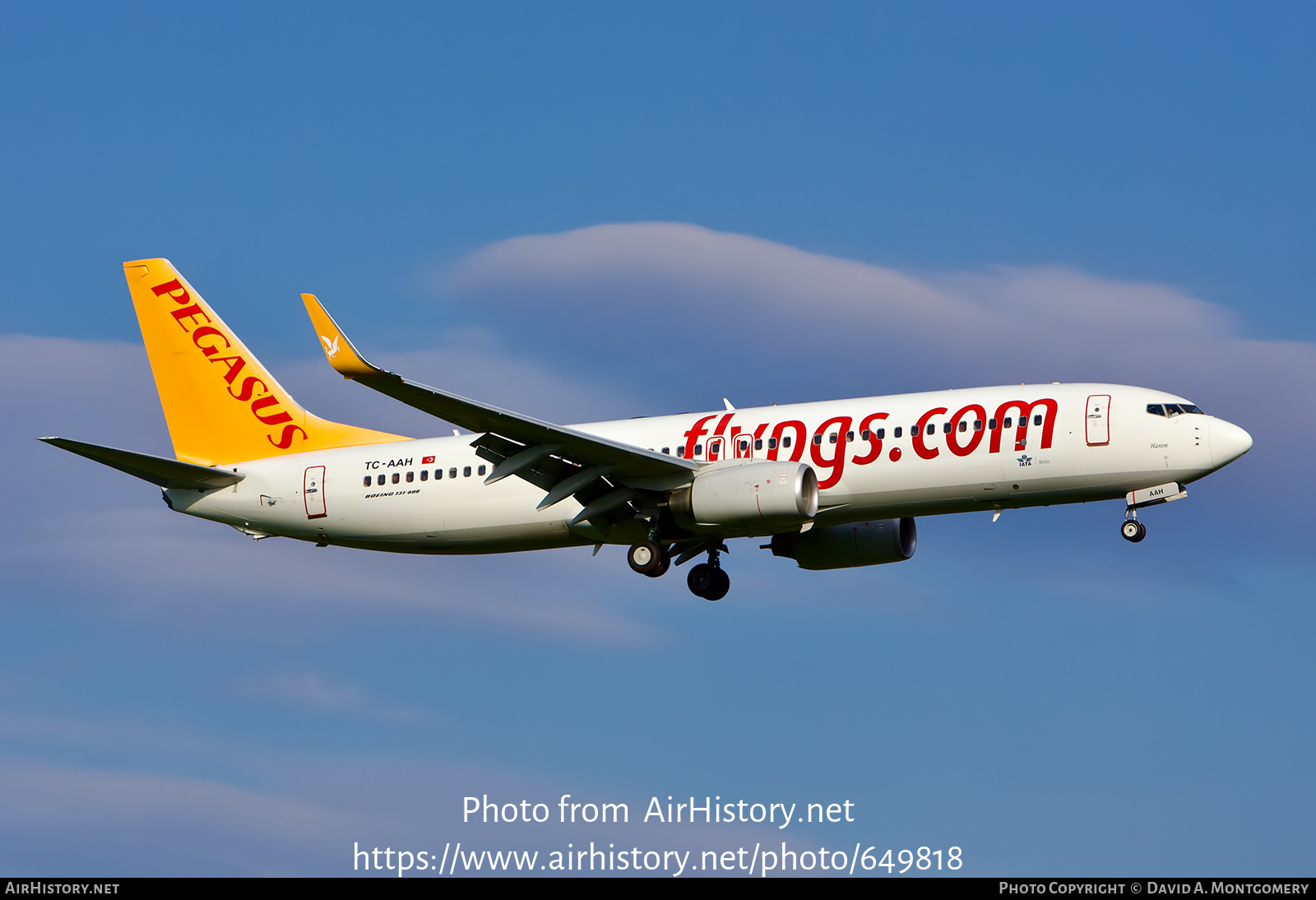 Aircraft Photo of TC-AAH | Boeing 737-82R | Pegasus Airlines | AirHistory.net #649818