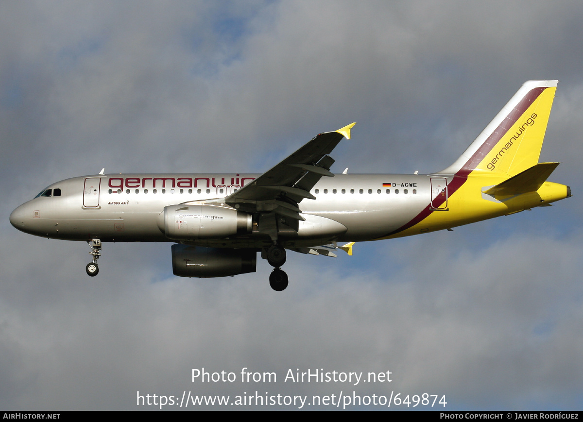 Aircraft Photo of D-AGWE | Airbus A319-132 | Germanwings | AirHistory.net #649874