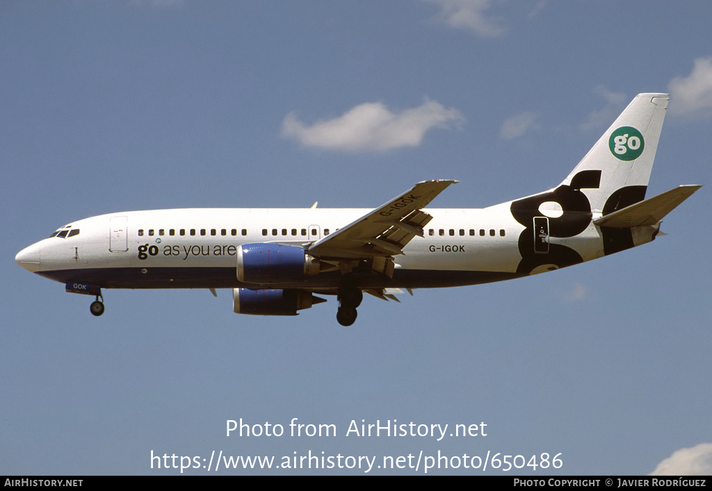 Aircraft Photo of G-IGOK | Boeing 737-36N | Go Fly | AirHistory.net #650486