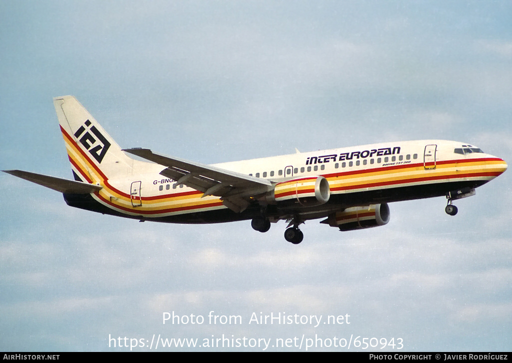 Aircraft Photo of G-BNGL | Boeing 737-3Y0 | Inter European Airways - IEA | AirHistory.net #650943