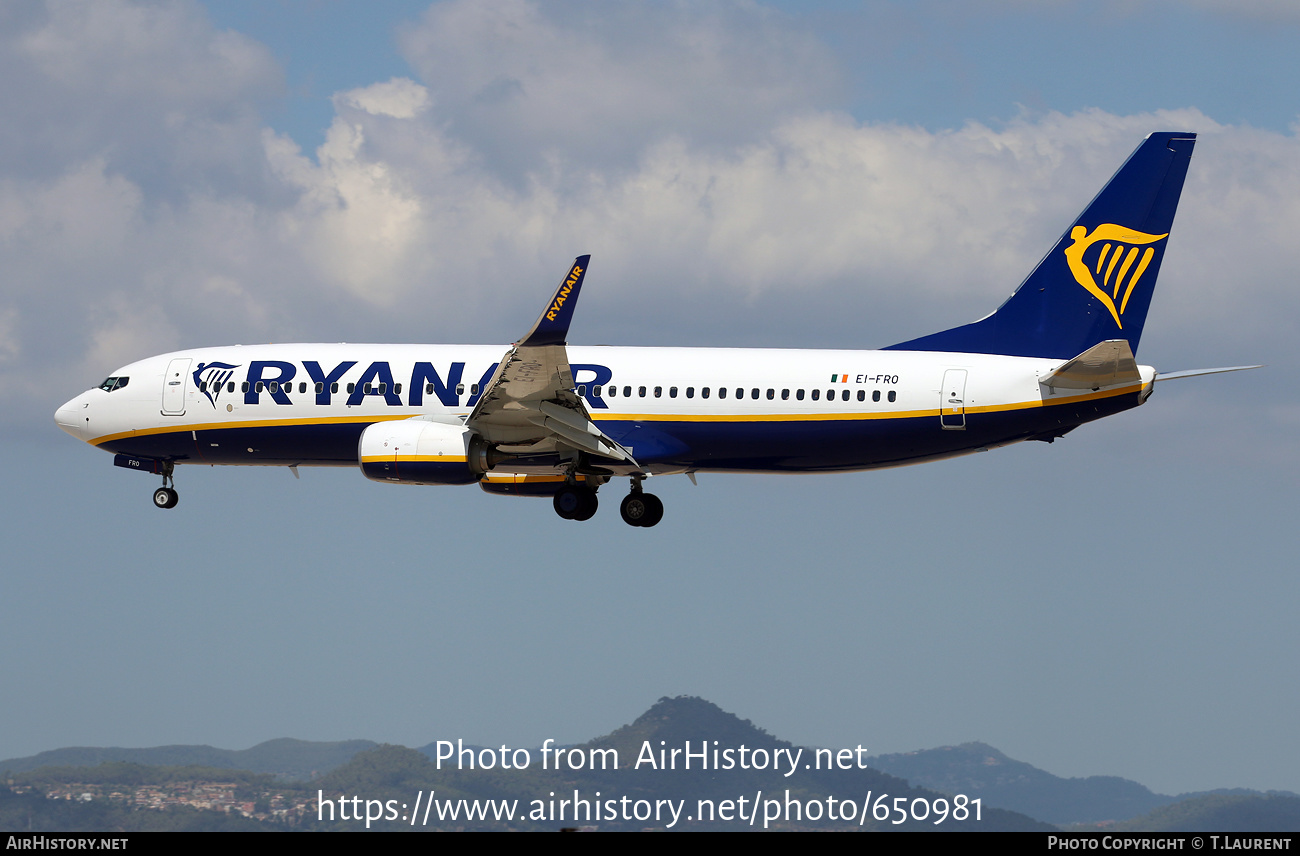 Aircraft Photo of EI-FRO | Boeing 737-8AS | Ryanair | AirHistory.net #650981