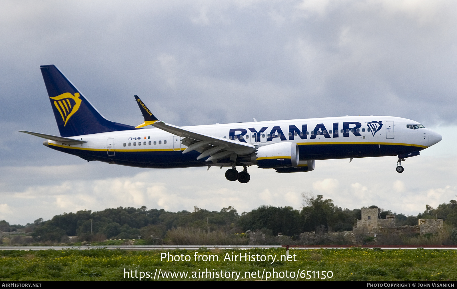 Aircraft Photo of EI-IHP | Boeing 737-8200 Max 200 | Ryanair | AirHistory.net #651150