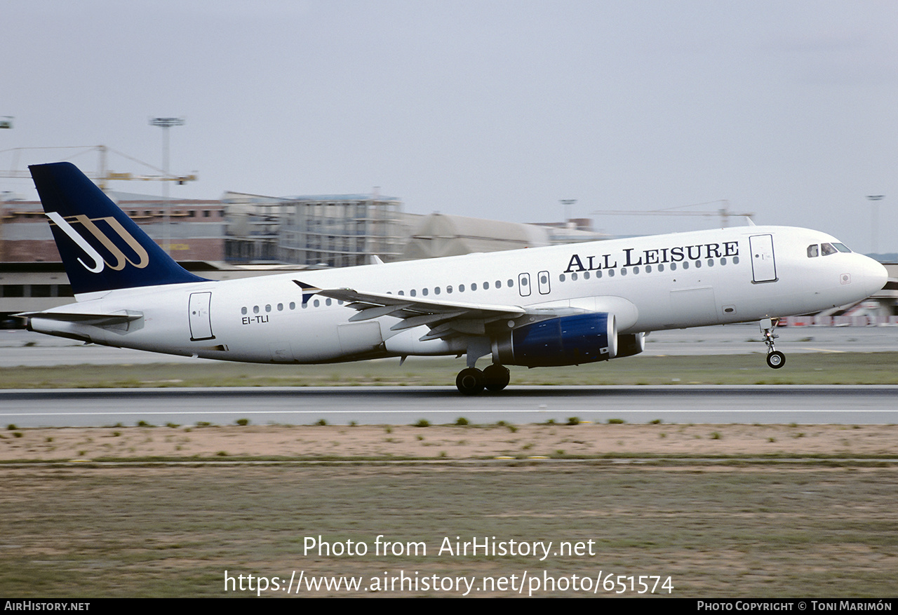 Aircraft Photo of EI-TLI | Airbus A320-231 | All Leisure Airways | AirHistory.net #651574