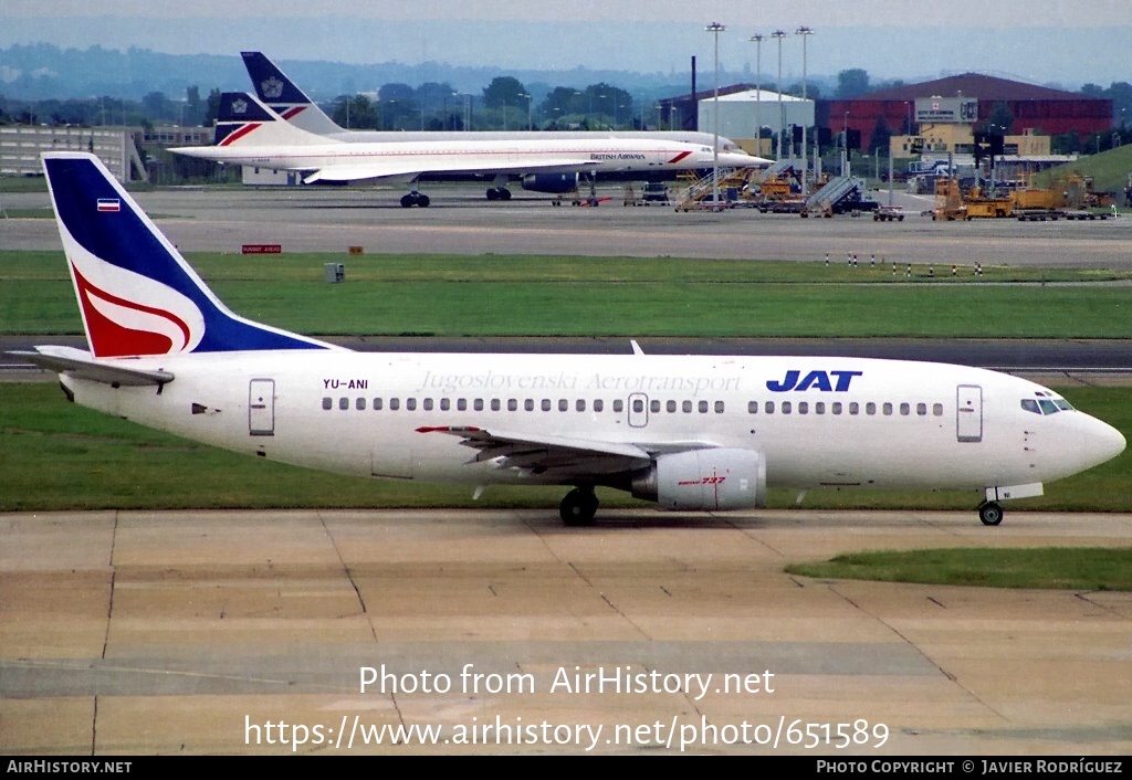 Aircraft Photo of YU-ANI | Boeing 737-3H9 | JAT Yugoslav Airlines - Jugoslovenski Aerotransport | AirHistory.net #651589