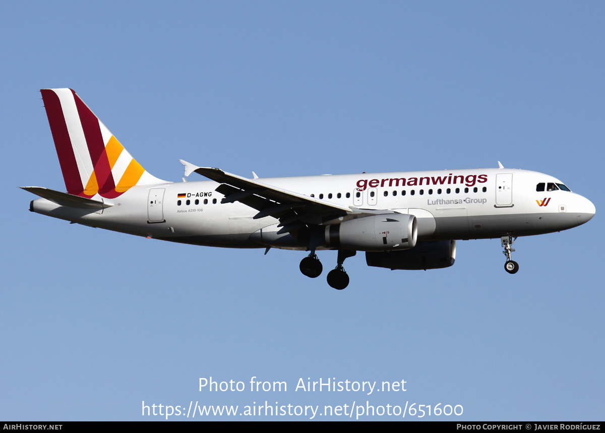 Aircraft Photo of D-AGWG | Airbus A319-132 | Germanwings | AirHistory.net #651600