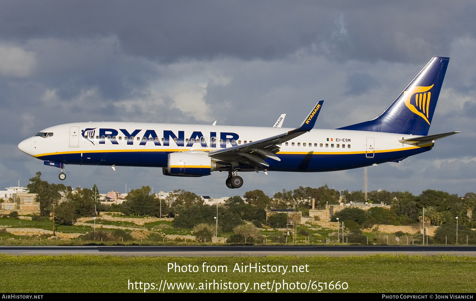 Aircraft Photo of EI-ESM | Boeing 737-8AS | Ryanair | AirHistory.net #651660