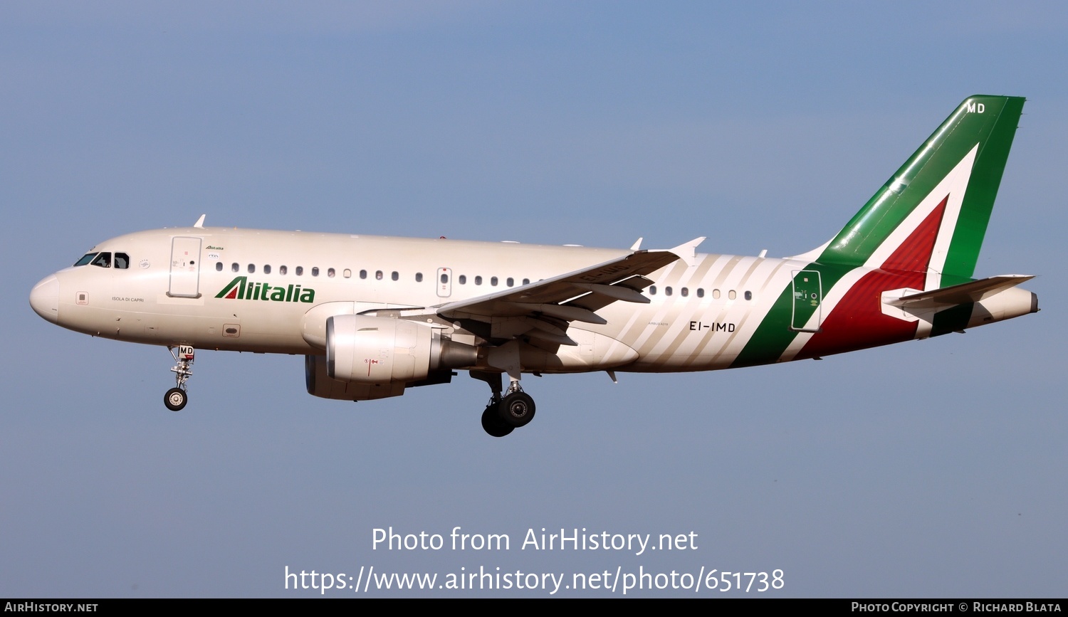 Aircraft Photo of EI-IMD | Airbus A319-112 | Alitalia | AirHistory.net #651738