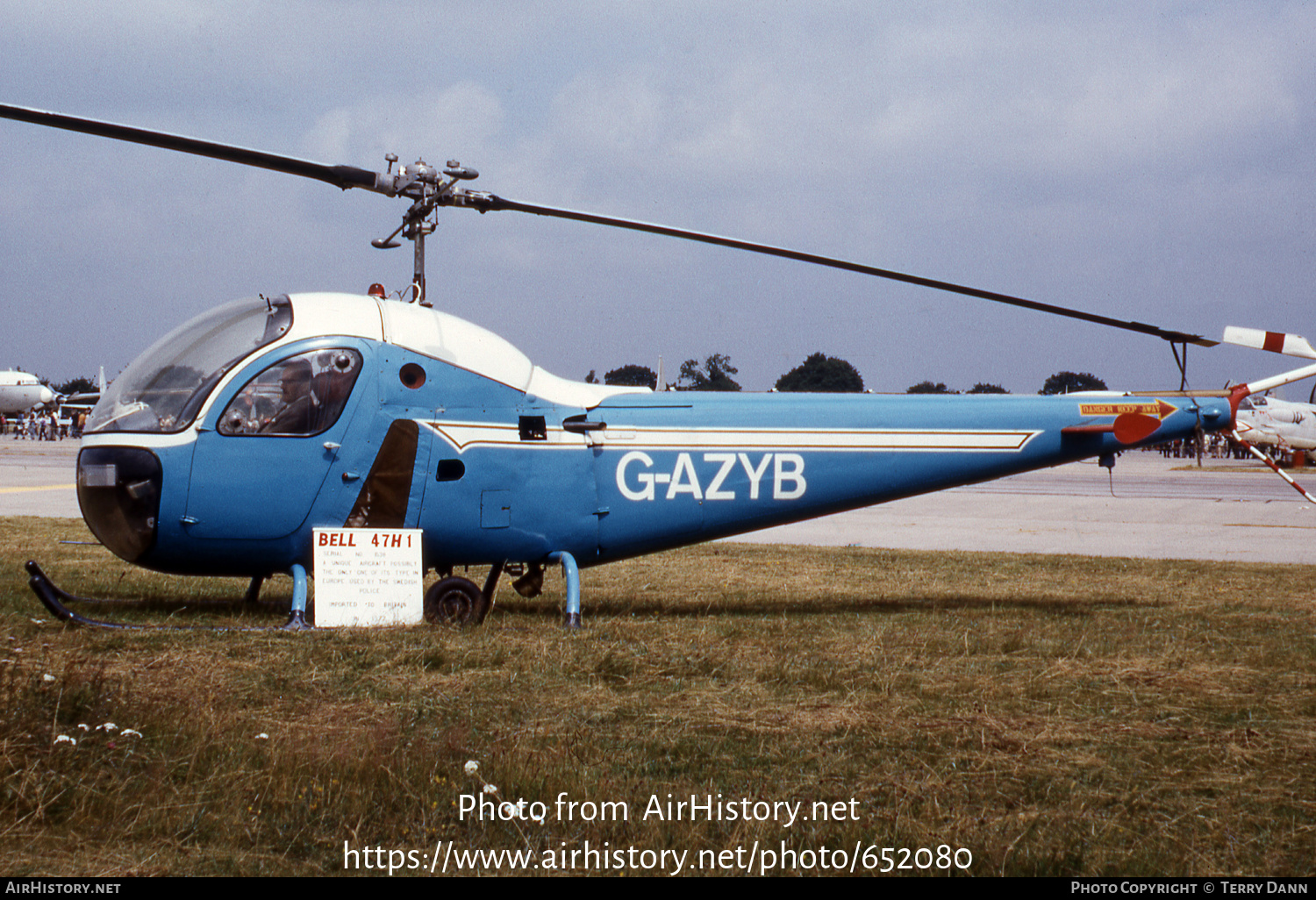 Aircraft Photo of G-AZYB | Bell 47H-1 Bellairus | AirHistory.net #652080