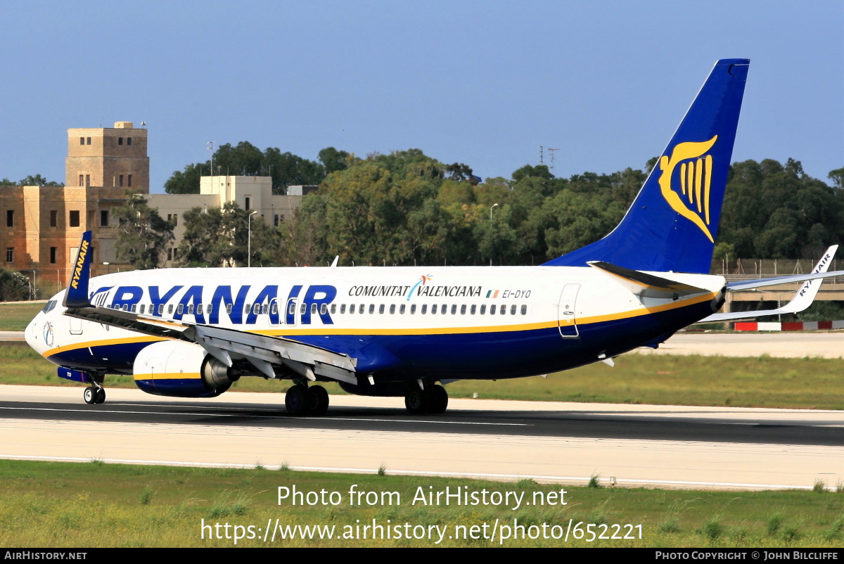 Aircraft Photo of EI-DYO | Boeing 737-8AS | Ryanair | AirHistory.net #652221