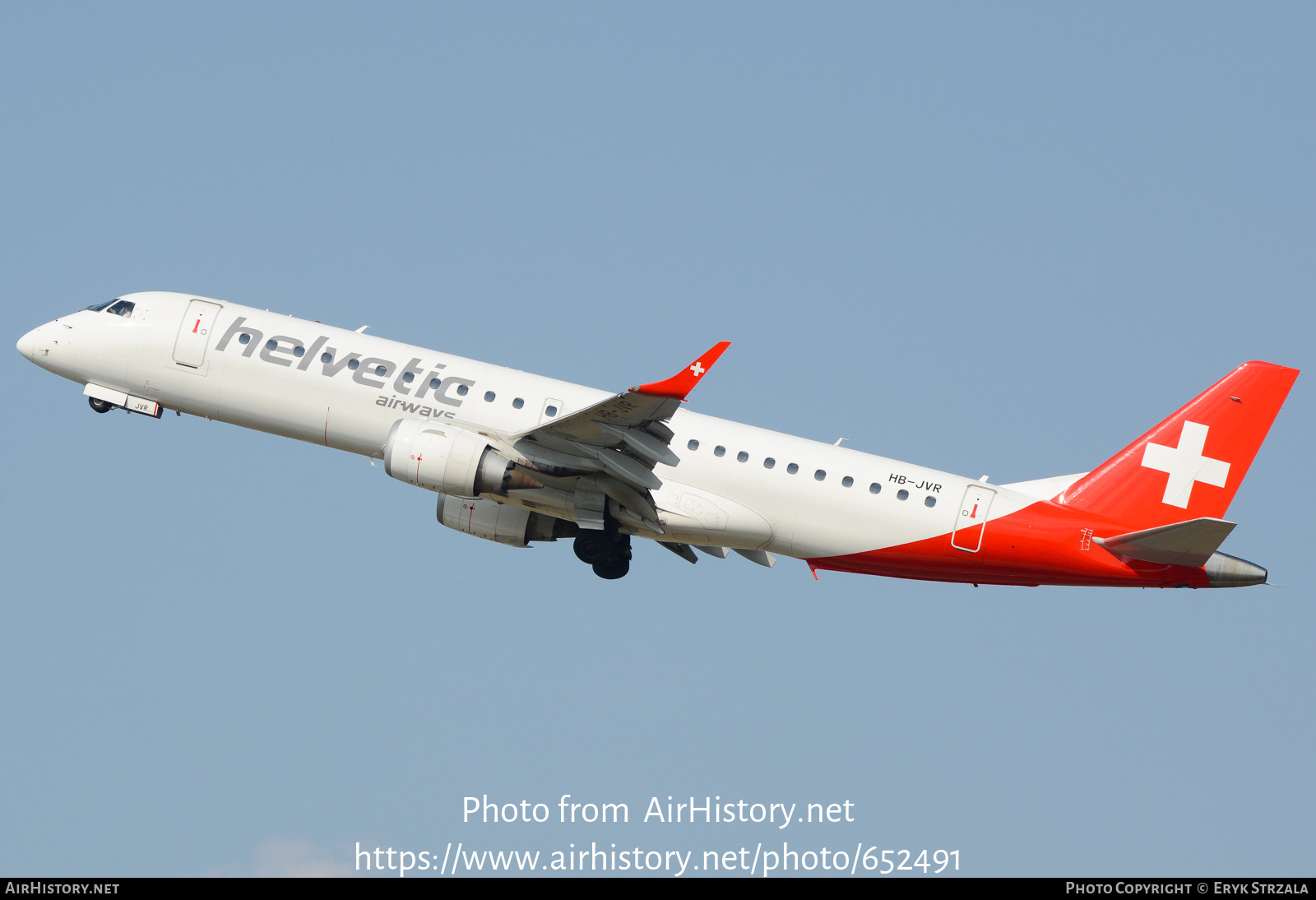 Aircraft Photo of HB-JVR | Embraer 190LR (ERJ-190-100LR) | Helvetic Airways | AirHistory.net #652491