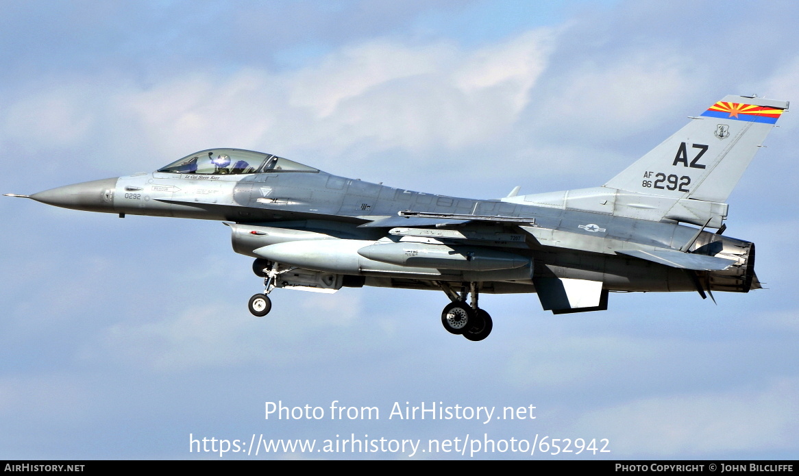 Aircraft Photo of 86-0292 / AF86-292 | General Dynamics F-16C Fighting Falcon | USA - Air Force | AirHistory.net #652942