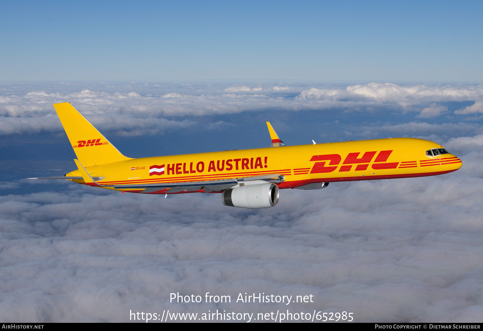 Aircraft Photo of OE-LNZ | Boeing 757-223(PCF) | DHL International | AirHistory.net #652985