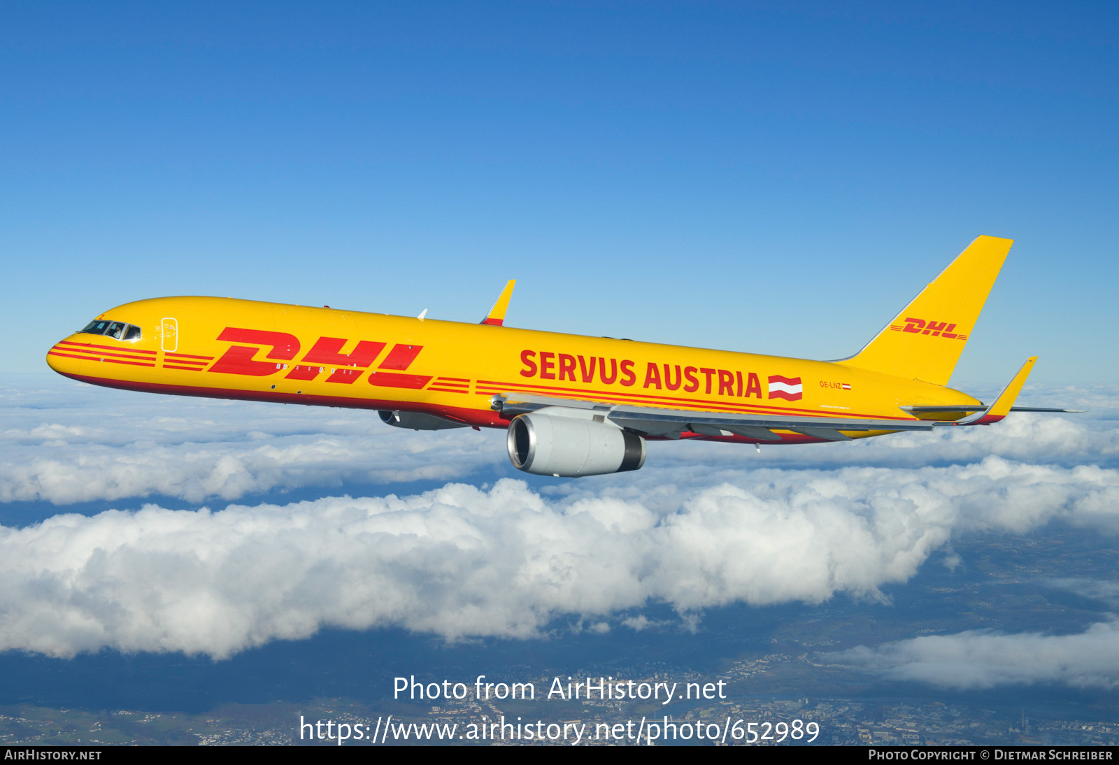 Aircraft Photo of OE-LNZ | Boeing 757-223(PCF) | DHL International | AirHistory.net #652989