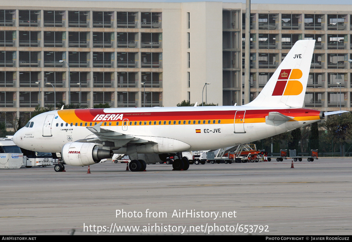 Aircraft Photo of EC-JVE | Airbus A319-111 | Iberia | AirHistory.net #653792