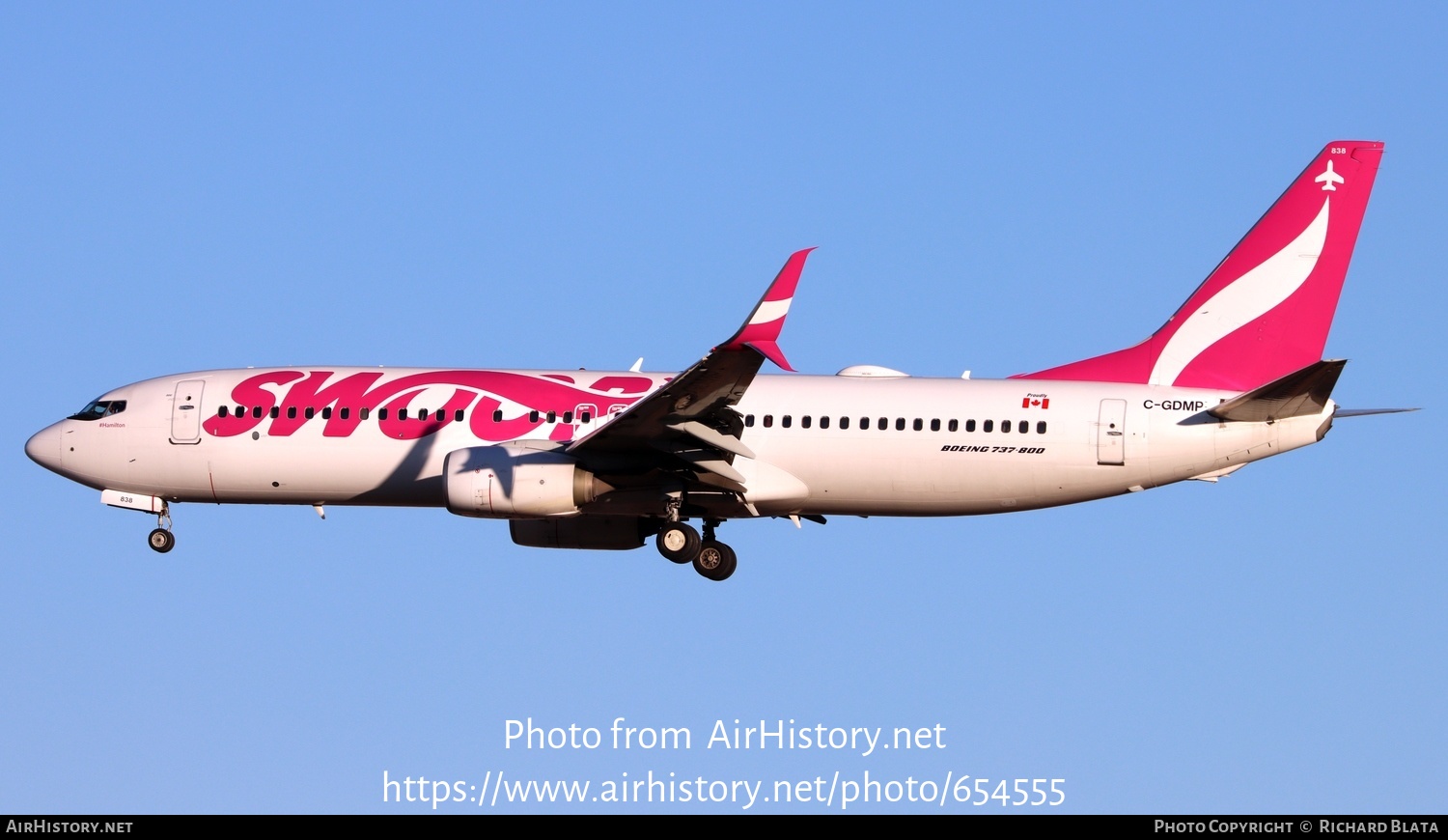 Aircraft Photo of C-GDMP | Boeing 737-8CT | Swoop | AirHistory.net #654555