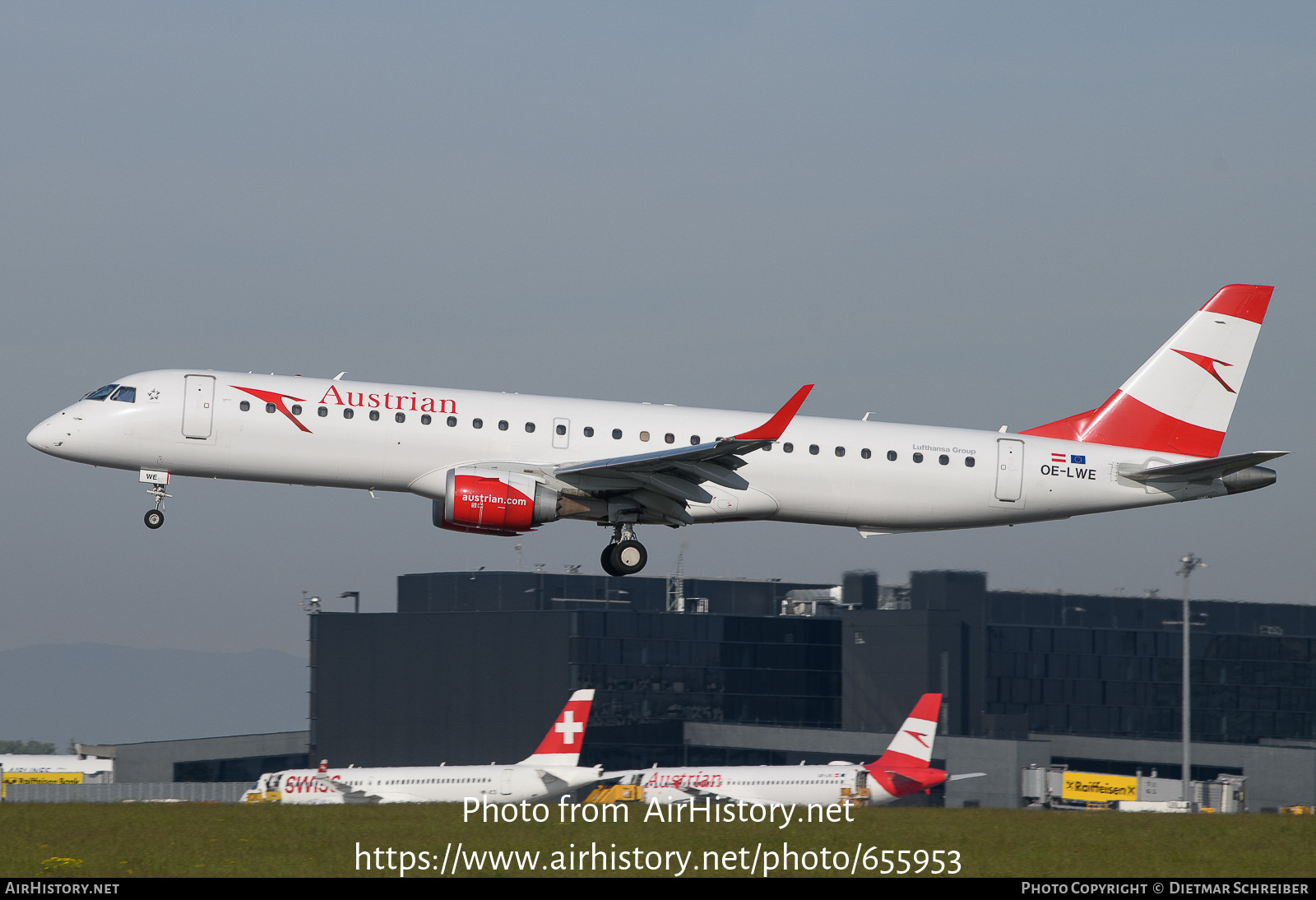 Aircraft Photo of OE-LWE | Embraer 195LR (ERJ-190-200LR) | Austrian Airlines | AirHistory.net #655953