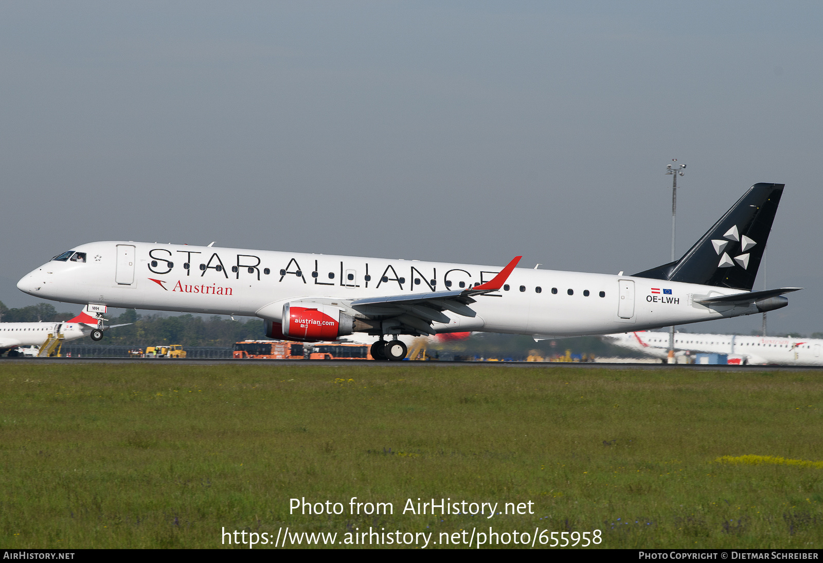 Aircraft Photo of OE-LWH | Embraer 195LR (ERJ-190-200LR) | Austrian Airlines | AirHistory.net #655958