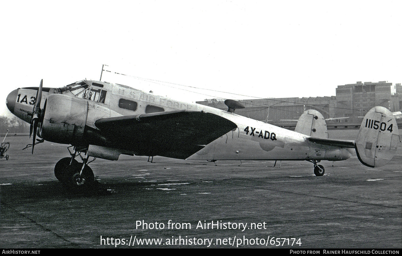 Aircraft Photo of 4X-ADQ / 111504 | Beech C-45H Expeditor | USA - Air Force | AirHistory.net #657174