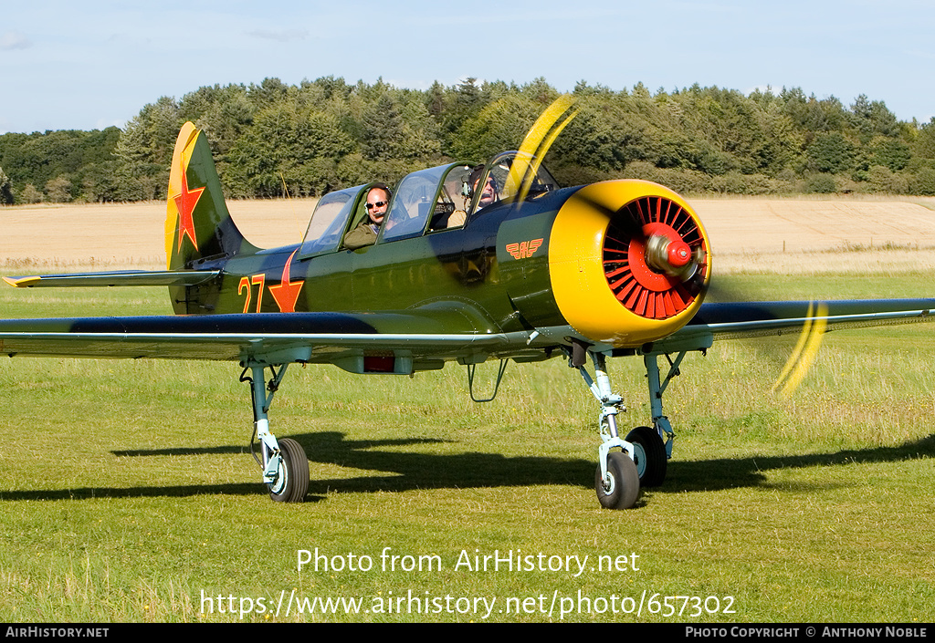 Aircraft Photo of G-YAKX | Yakovlev Yak-52 | Soviet Union - Air Force | AirHistory.net #657302