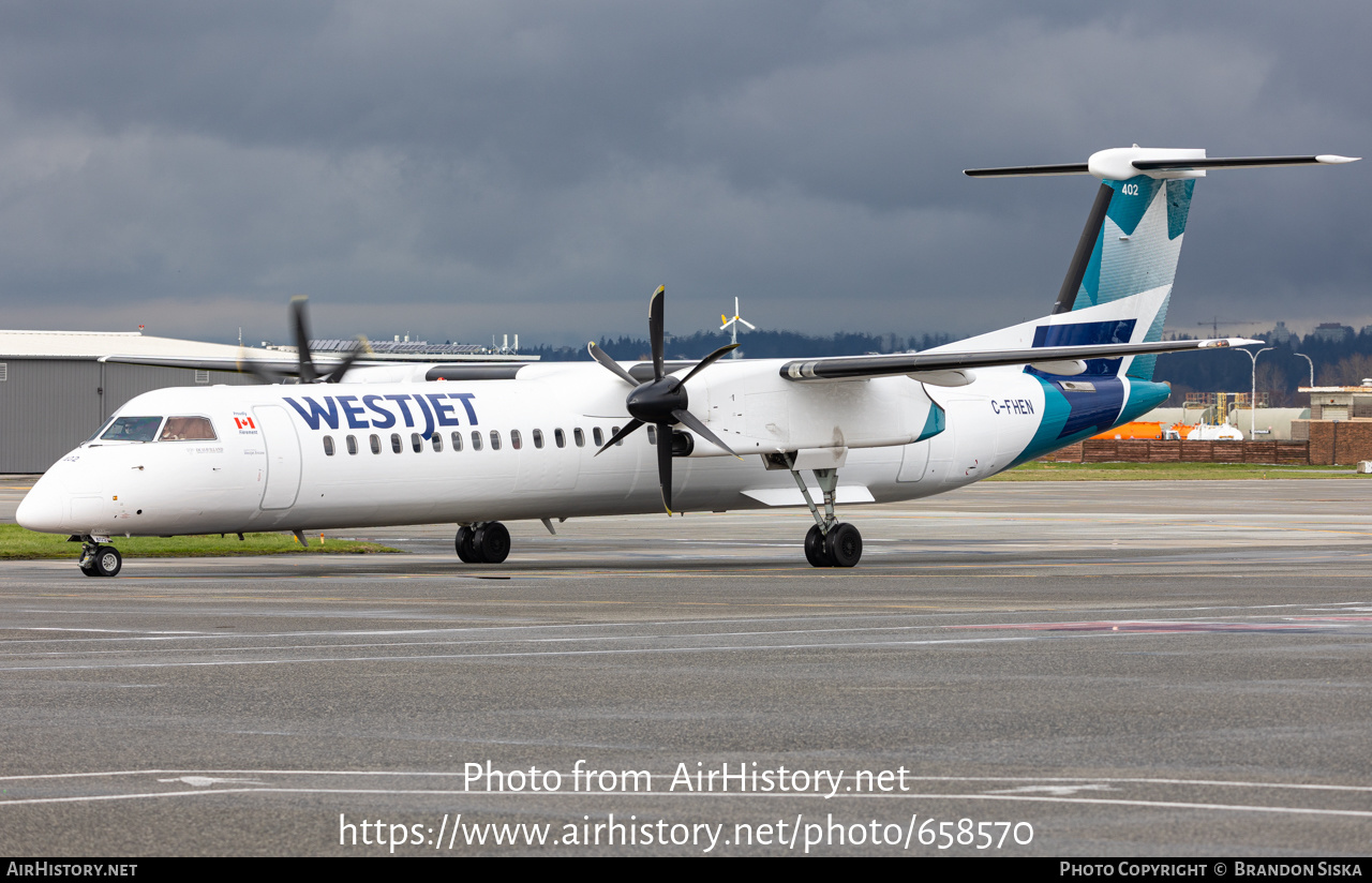 Aircraft Photo of C-FHEN | Bombardier DHC-8-402 Dash 8 | WestJet | AirHistory.net #658570