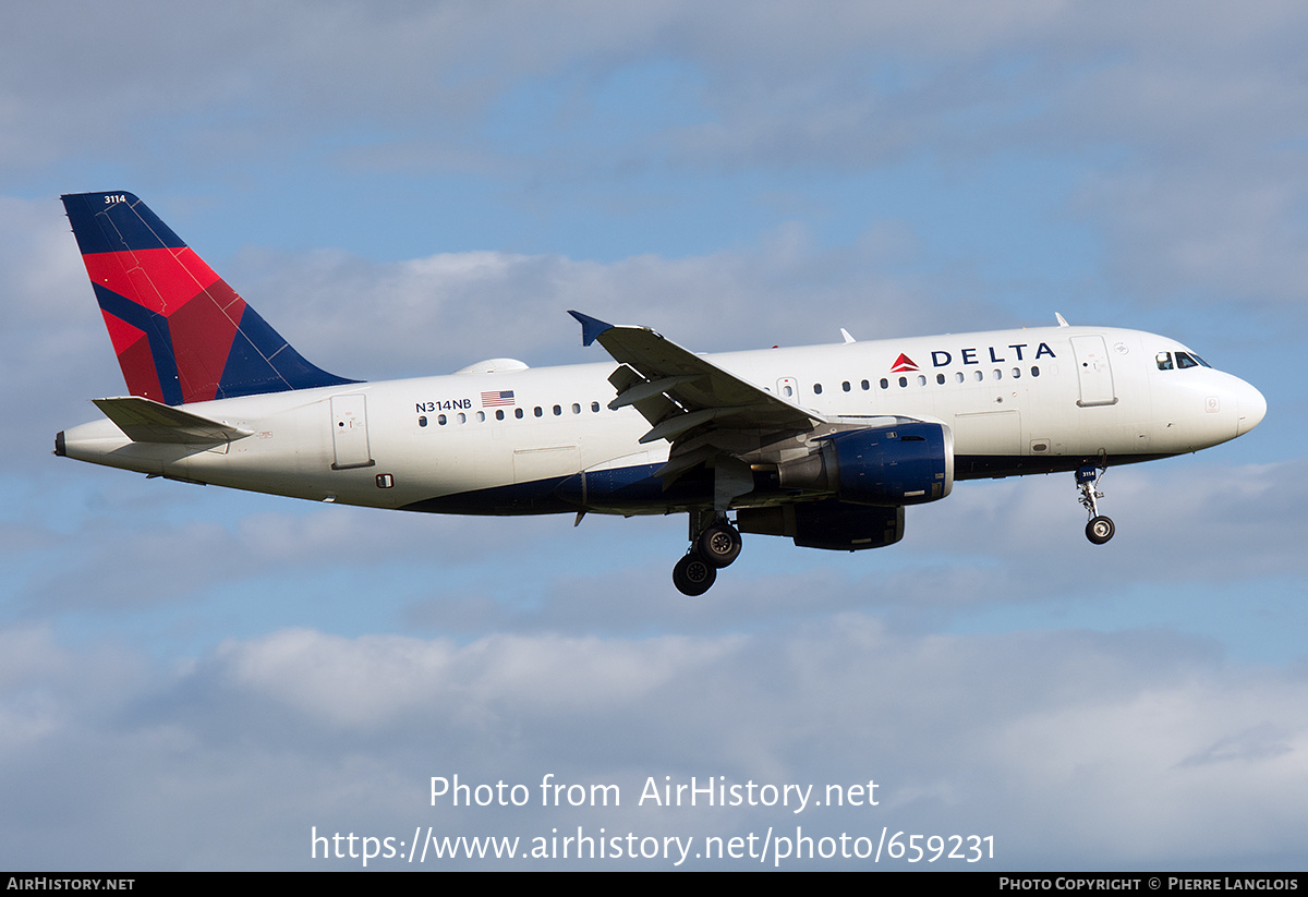 Aircraft Photo of N314NB | Airbus A319-114 | Delta Air Lines | AirHistory.net #659231