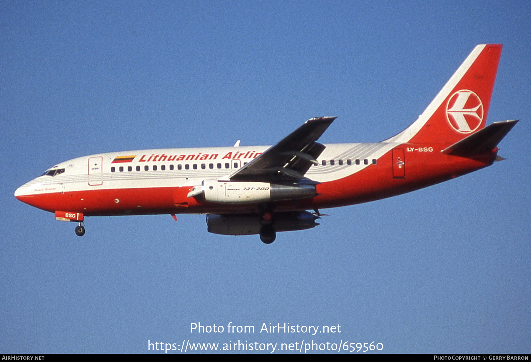 Aircraft Photo of LY-BSG | Boeing 737-2T2/Adv | Lithuanian Airlines | AirHistory.net #659560