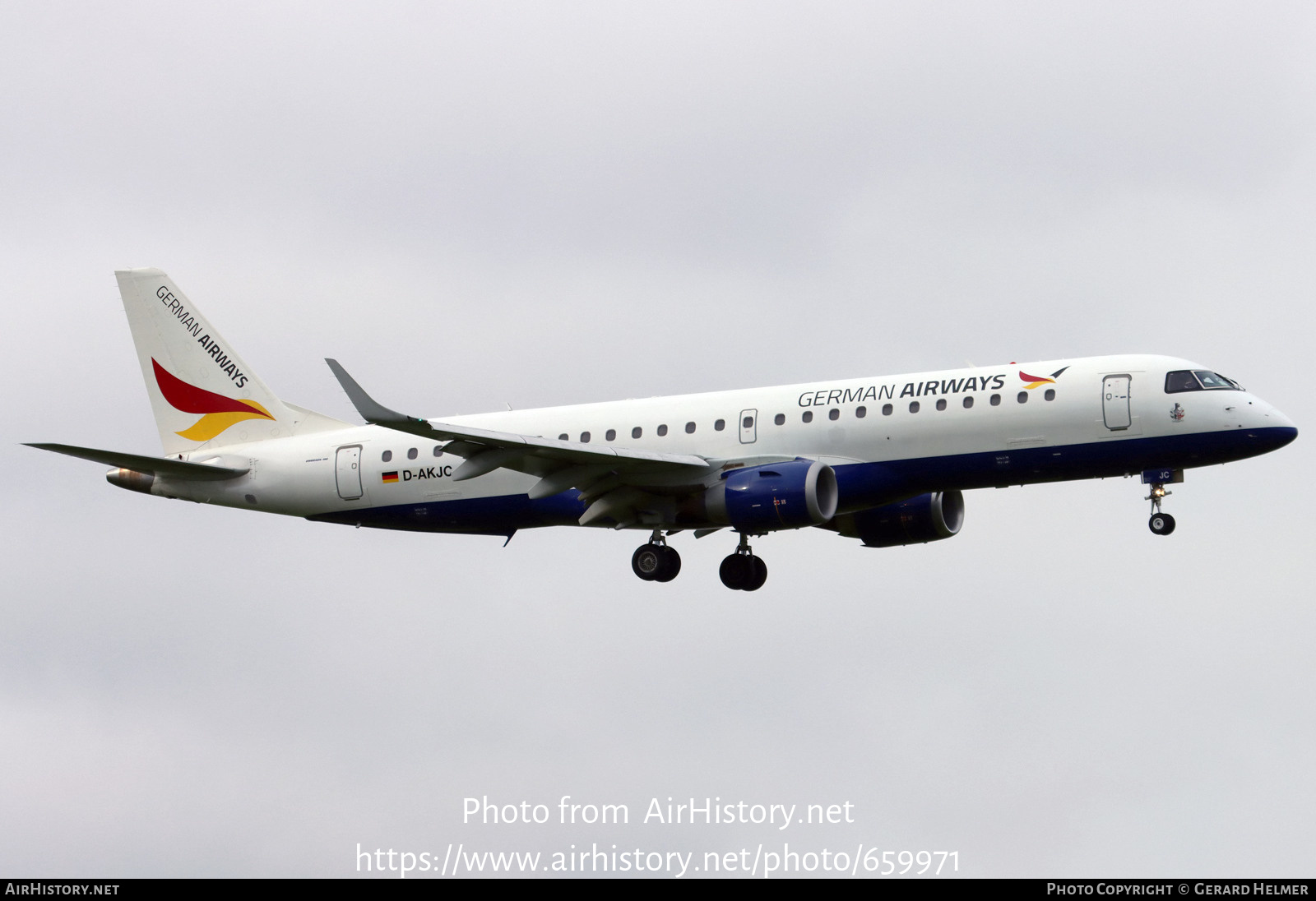 Aircraft Photo of D-AKJC | Embraer 195LR (ERJ-190-200LR) | German Airways | AirHistory.net #659971