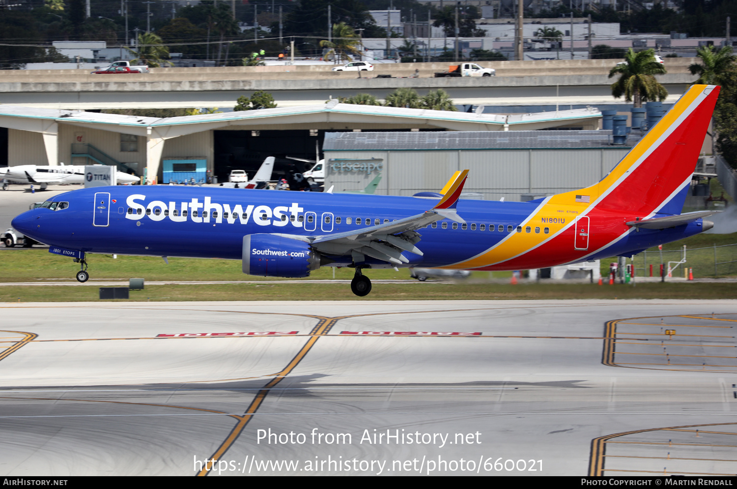 Aircraft Photo of N1801U | Boeing 737-8 Max 8 | Southwest Airlines | AirHistory.net #660021