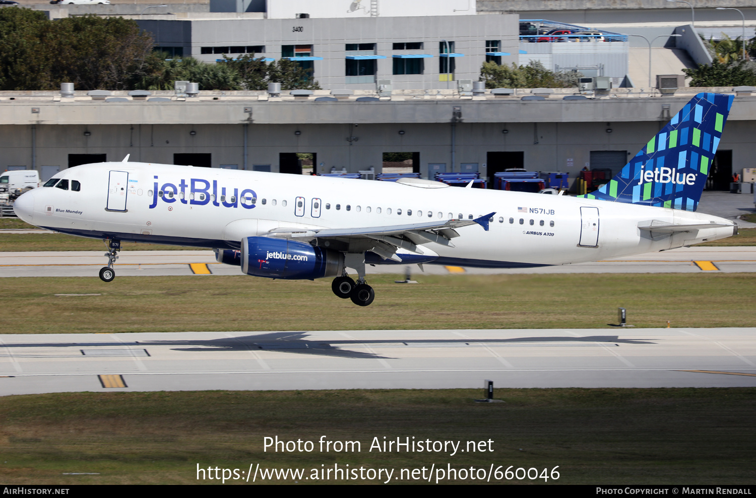 Aircraft Photo of N571JB | Airbus A320-232 | JetBlue Airways | AirHistory.net #660046