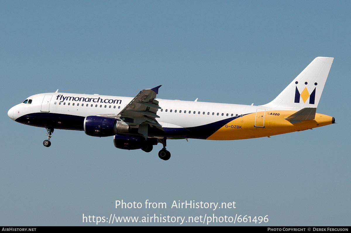 Aircraft Photo of G-OZBK | Airbus A320-214 | Monarch Airlines | AirHistory.net #661496