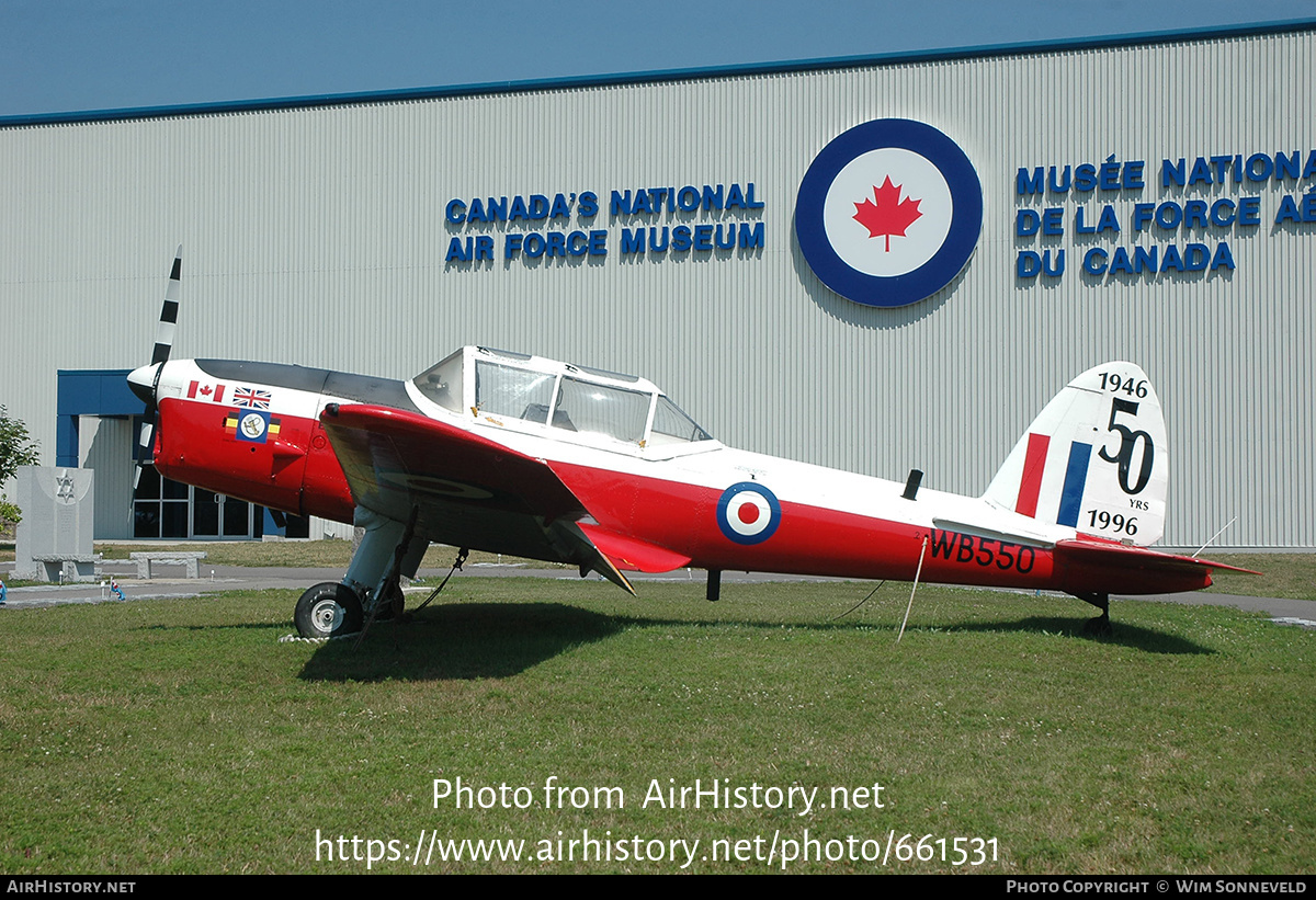 Aircraft Photo of WB550 | De Havilland DHC-1 Chipmunk T10 | UK - Air Force | AirHistory.net #661531