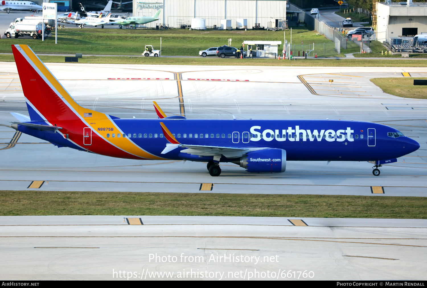 Aircraft Photo of N8875B | Boeing 737-8 Max 8 | Southwest Airlines | AirHistory.net #661760