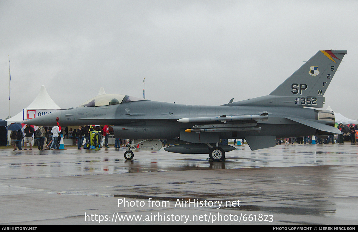 Aircraft Photo of 91-0352 / AF91-352 | Lockheed F-16CM Fighting Falcon | USA - Air Force | AirHistory.net #661823