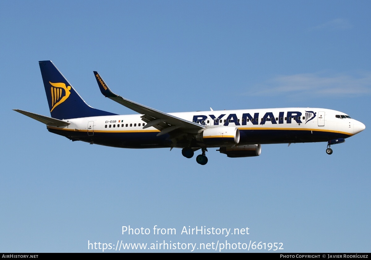 Aircraft Photo of EI-EGB | Boeing 737-8AS | Ryanair | AirHistory.net #661952