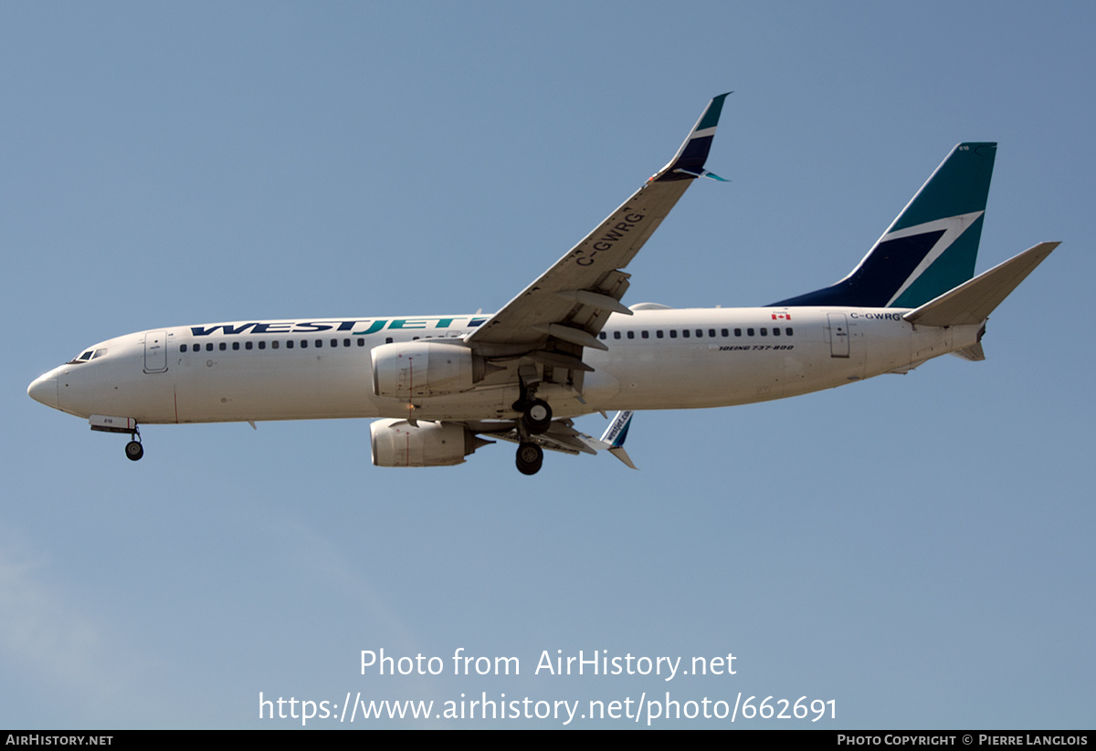 Aircraft Photo of C-GWRG | Boeing 737-8CT | WestJet | AirHistory.net #662691