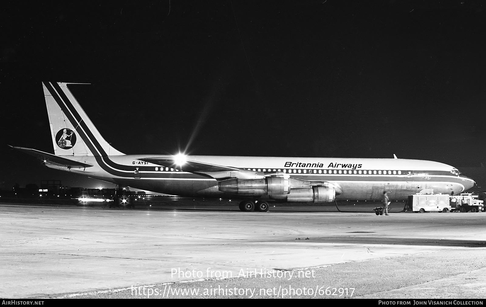 Aircraft Photo of G-AYSI | Boeing 707-373C | Britannia Airways | AirHistory.net #662917